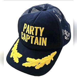 West Marine Navy and Yellow Party Captain Hat